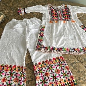 White mirror work Salwar Kameez worn once